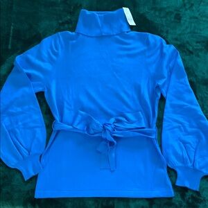 New York & Company Blue Cowl Neck Sweater